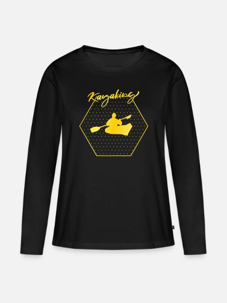 Kayak fahren - Frauen Premium Bio Langarmshirt - Schwarz