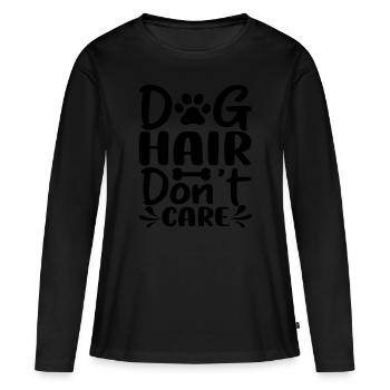 Hundehaare egal - Frauen Premium Bio Langarmshirt - Schwarz - Vorne - Julia (174cm)
