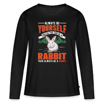Lapin Lapin Lapin Lapin - T-shirt manches longues Premium bio Femme - noir - Devant - Julia (174cm)