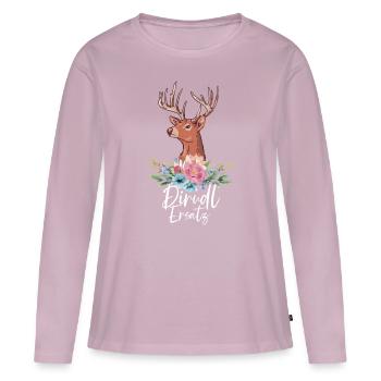Remplacement de Dirndl - T-shirt manches longues Premium bio Femme - rose poudré - Devant - Julia (174cm)