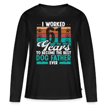 61 Year Old Best Dog Father 61 Birthday Dog Dad - Frauen Premium Bio Langarmshirt - Schwarz - Vorne - Julia (174cm)