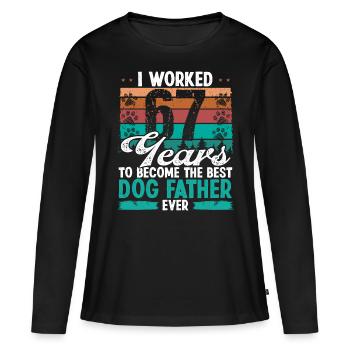 67 Year Old Best Dog Father 67 Birthday Dog Dad - Frauen Premium Bio Langarmshirt - Schwarz - Vorne - Julia (174cm)