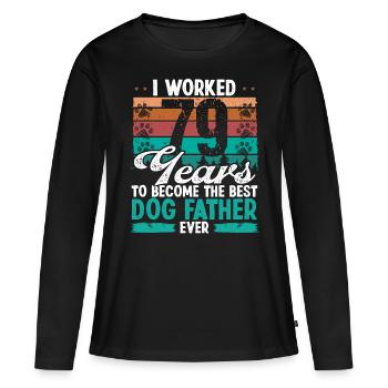 79 Year Old Best Dog Father 79 Birthday Dog Dad - Frauen Premium Bio Langarmshirt - Schwarz - Vorne - Julia (174cm)