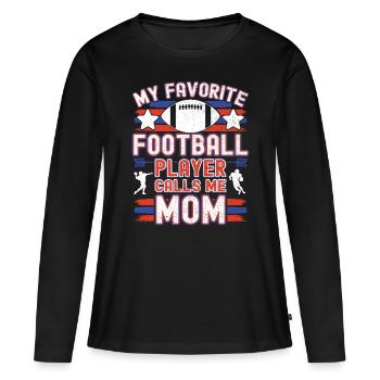 Football américain Maman Maman Joueuse de soccer - T-shirt manches longues Premium bio Femme - noir - Devant - Julia (174cm)