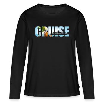 Croisière vacances croisière - T-shirt manches longues Premium bio Femme - noir - Devant - Julia (174cm)