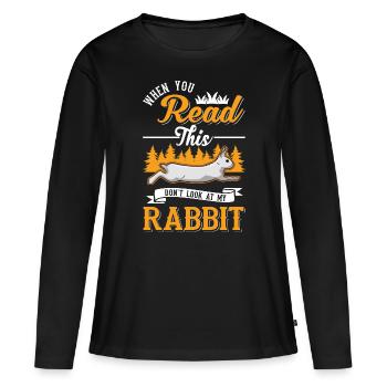 Lapin Lapin Lapin Lapin - T-shirt manches longues Premium bio Femme - noir - Devant - Julia (174cm)