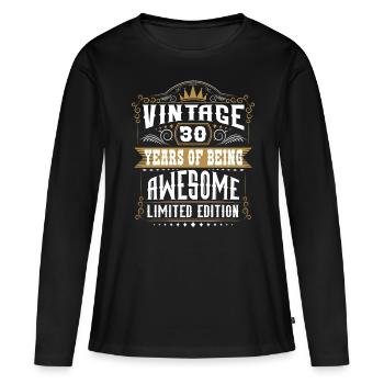30 ans d’être génial 30 anniversaire 30 ans - T-shirt manches longues Premium bio Femme - noir - Devant - Julia (174cm)
