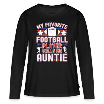 Joueur de football américain - T-shirt manches longues Premium bio Femme - noir - Devant - Julia (174cm)