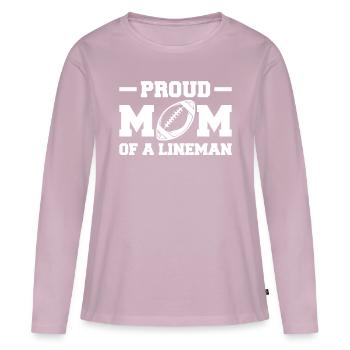 Proud Mom Of A Lineman Shirt Football Geschenk - Frauen Premium Bio Langarmshirt - Altrosa - Vorne - Julia (174cm)