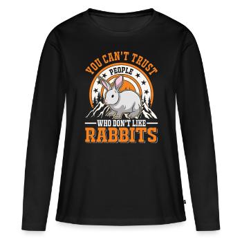 Lapin Lapin Lapin Lapin - T-shirt manches longues Premium bio Femme - noir - Devant - Julia (174cm)