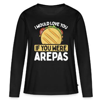 Vénézuélien Arepa Lover Cuisine traditionnelle colombienne - T-shirt manches longues Premium bio Femme - noir - Devant - Julia (174cm)