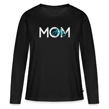 Fahrrad Mama - Frauen Premium Bio Langarmshirt - Schwarz - Vorne - Julia (174cm)