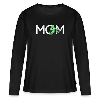 Mountainbike Mama - Frauen Premium Bio Langarmshirt - Schwarz - Vorne - Julia (174cm)
