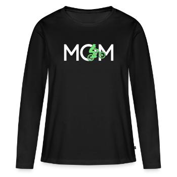 Mountainbike Mama - Frauen Premium Bio Langarmshirt - Schwarz - Vorne - Julia (174cm)