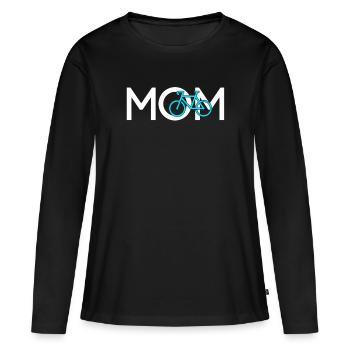 Fahrrad Mama - Frauen Premium Bio Langarmshirt - Schwarz - Vorne - Julia (174cm)