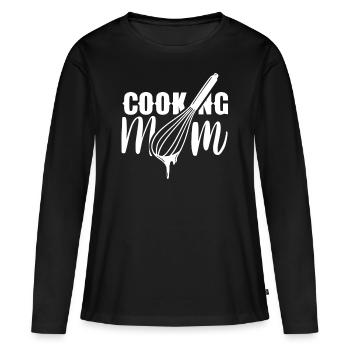 Cuisiner Maman Cuisiner Cuisiner Cuisiner Mère - T-shirt manches longues Premium bio Femme - noir - Devant - Julia (174cm)