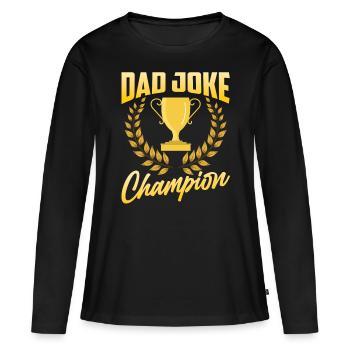 Papa Blague Papa Blagues Père - T-shirt manches longues Premium bio Femme - noir - Devant - Julia (174cm)