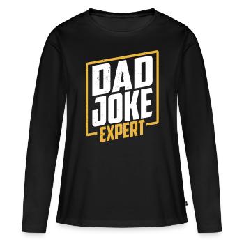 Papa Blague Papa Blagues Père - T-shirt manches longues Premium bio Femme - noir - Devant - Julia (174cm)