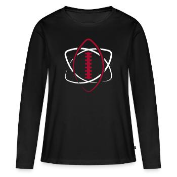 American Football Ball Atom Spieler Lineman Tackle - Frauen Premium Bio Langarmshirt - Schwarz - Vorne - Julia (174cm)