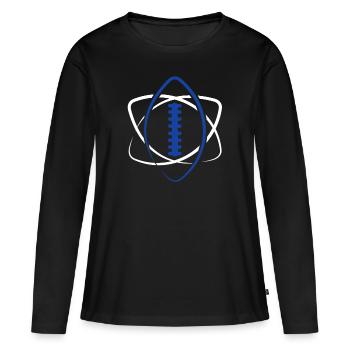 American Football Ball Atom Spieler Lineman Tackle - Frauen Premium Bio Langarmshirt - Schwarz - Vorne - Julia (174cm)