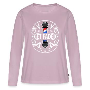 Obtenez Faded Barber - T-shirt manches longues Premium bio Femme - rose poudré - Devant - Julia (174cm)