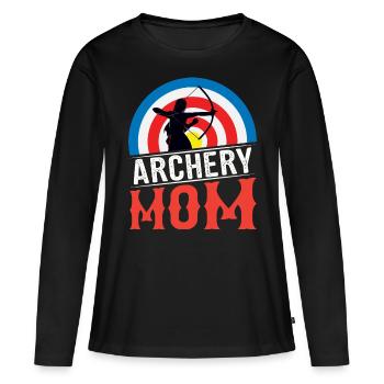 Bogenschießen Mutter Bogenschütze Mama - Frauen Premium Bio Langarmshirt - Schwarz - Vorne - Julia (174cm)