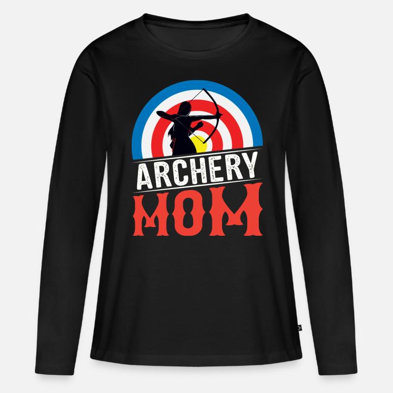 Bogenschießen Mutter Bogenschütze Mama - Frauen Premium Bio Langarmshirt - Schwarz