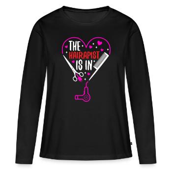 Le Hairapist est dans - T-shirt manches longues Premium bio Femme - noir - Devant - Julia (174cm)