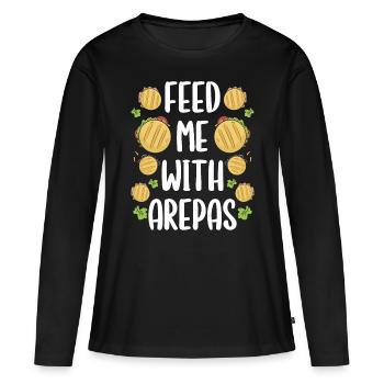 Arepa vénézuélien me nourrit avec de la nourriture colombienne - T-shirt manches longues Premium bio Femme - noir - Devant - Julia (174cm)
