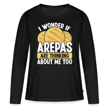 Amateur d’arepa colombien Cuisine traditionnelle vénézuélienne - T-shirt manches longues Premium bio Femme - noir - Devant - Julia (174cm)