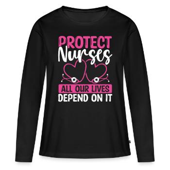 Nurse Abuse Survivor Nurses Lives depend - Women's Premium Organic Long Sleeve Shirt - black - Front - Julia (174cm)
