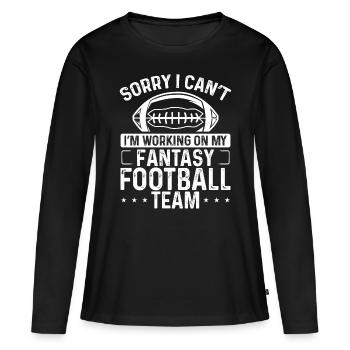 Équipe de football Fantasy Je ne peux pas Fantasy Draft Player - T-shirt manches longues Premium bio Femme - noir - Devant - Julia (174cm)