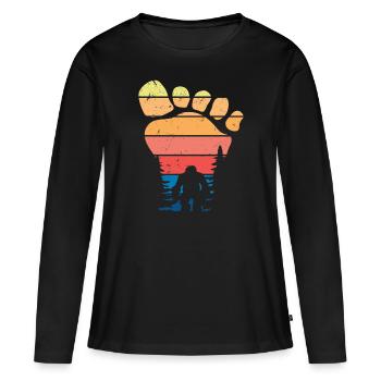 Bigfoot Footprint Cadeau Bigfoot Hunter - T-shirt manches longues Premium bio Femme - noir - Devant - Julia (174cm)