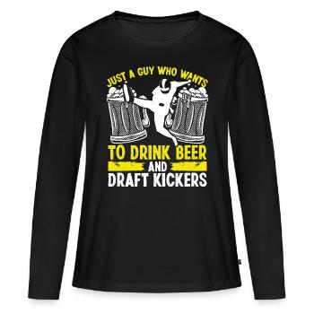 Fantasy Football Player Drinking Draft Kickers - Frauen Premium Bio Langarmshirt - Schwarz - Vorne - Julia (174cm)