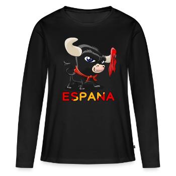 Cute Bull Bullfighting Espana - Women's Premium Organic Long Sleeve Shirt - black - Front - Julia (174cm)