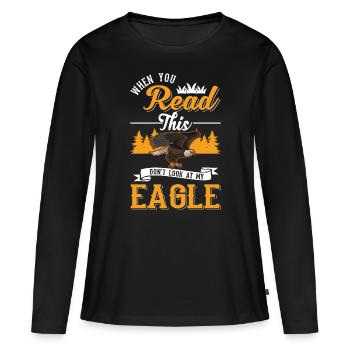 Golden Eagle Gift Eagle Aigle Reproducteur Fauconnier - T-shirt manches longues Premium bio Femme - noir - Devant - Julia (174cm)