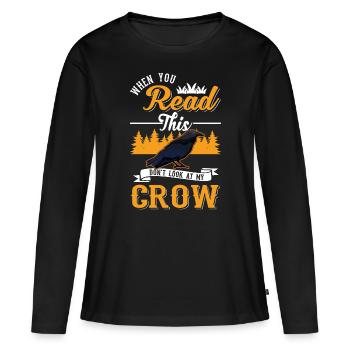 Corbeau Corbeau Corbeau Corbeau Gardant Corbeau Éleveur - T-shirt manches longues Premium bio Femme - noir - Devant - Julia (174cm)