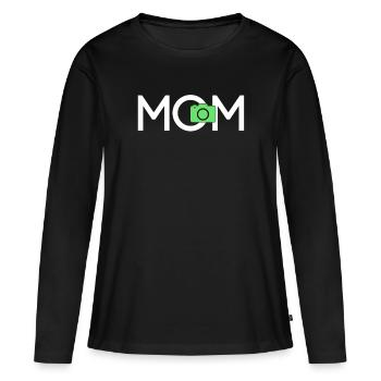 Photographe Mama - T-shirt manches longues Premium bio Femme - noir - Devant - Julia (174cm)