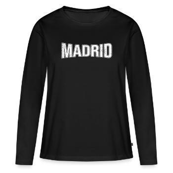Madrid - T-shirt manches longues Premium bio Femme - noir - Devant - Julia (174cm)