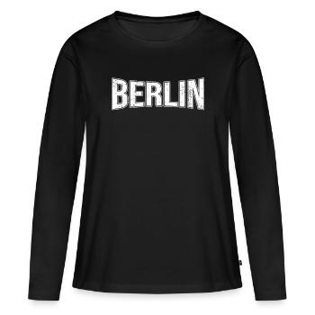 Berlin - Women's Premium Organic Long Sleeve Shirt - black - Front - Julia (174cm)