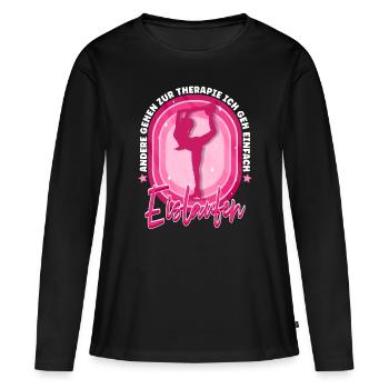 Eislaufen - Frauen Premium Bio Langarmshirt - Schwarz - Vorne - Julia (174cm)