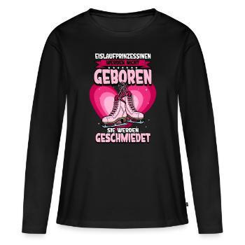 Eislaufen - Frauen Premium Bio Langarmshirt - Schwarz - Vorne - Julia (174cm)