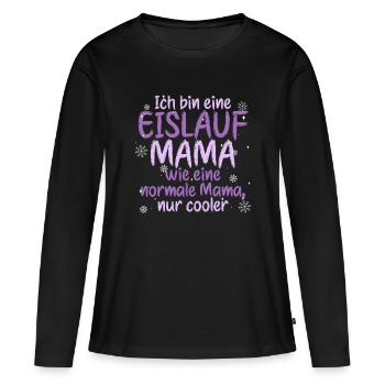 Eislaufen - Frauen Premium Bio Langarmshirt - Schwarz - Vorne - Julia (174cm)