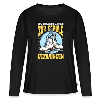 Eislaufen - Frauen Premium Bio Langarmshirt - Schwarz - Vorne - Julia (174cm)