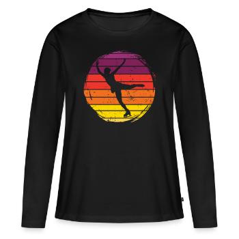 Eislaufen - Frauen Premium Bio Langarmshirt - Schwarz - Vorne - Julia (174cm)