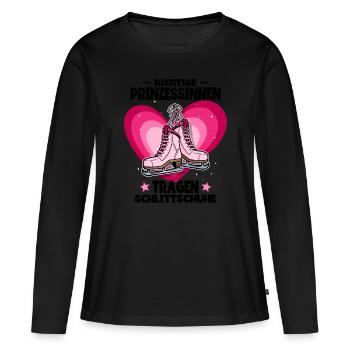 Eislaufen - Frauen Premium Bio Langarmshirt - Schwarz - Vorne - Julia (174cm)