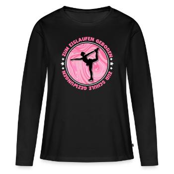 Eislaufen - Frauen Premium Bio Langarmshirt - Schwarz - Vorne - Julia (174cm)