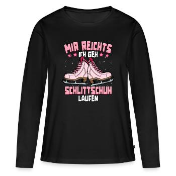 Eislaufen - Frauen Premium Bio Langarmshirt - Schwarz - Vorne - Julia (174cm)