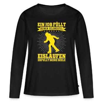 Eislaufen - Frauen Premium Bio Langarmshirt - Schwarz - Vorne - Julia (174cm)