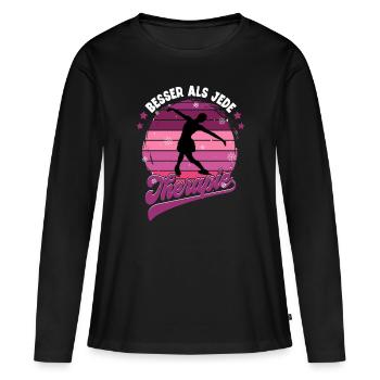 Eislaufen - Frauen Premium Bio Langarmshirt - Schwarz - Vorne - Julia (174cm)